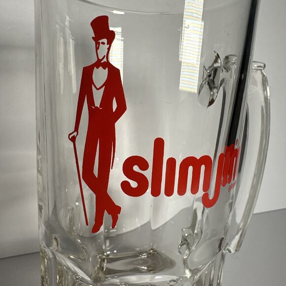 Slim Jim Glass 1 Liter Weighted Beer Mug Tall Thick Glass With Handle 8”H x 4”W - Picture 2 of 7